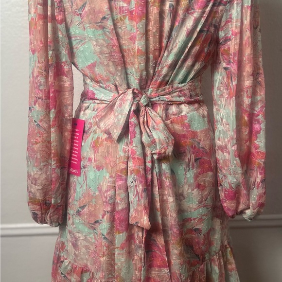 Alex Marie Pink Long Sleeve V-Neck Sundress - Picture 4 of 12